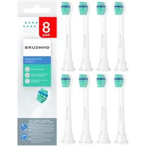 Brushmo Compact Size Replacement Toothbrush Heads Compatible for Philips Sonicare ProResults HX6023, 8 Pack, BM628 Daily Oral Sonicare-Compatible Toothbrush