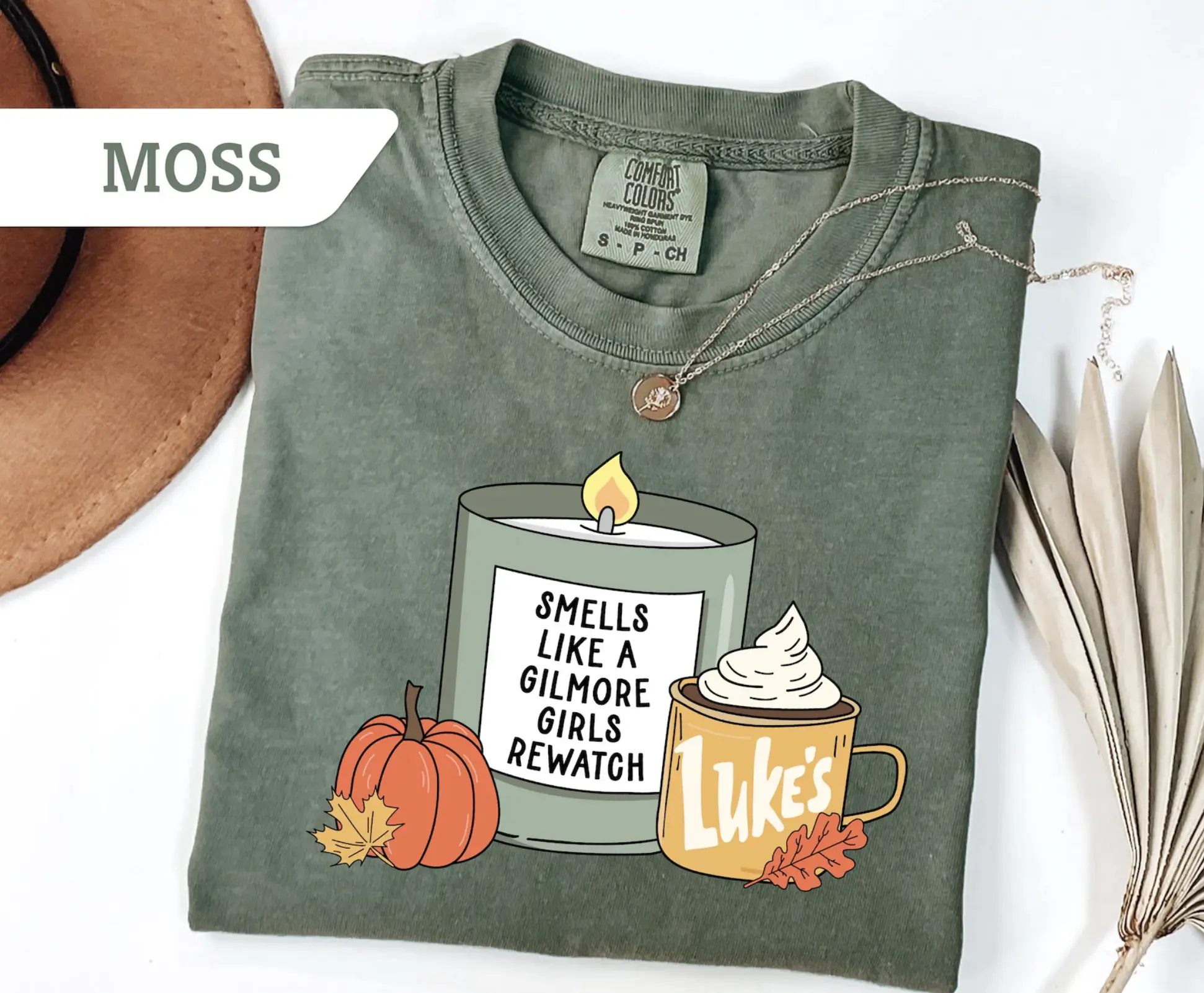 Comfort Colors Smells Like A Gilmore Girls Rewatch Shirt, Luke's Coffee Mug Tee, Cozy Season Shirt, Fall Pumpkin Graphic Tee, TV Show Fan Shirt