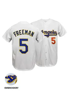 Men's Los Angeles #18 Baseball Jersey, Stitched Letter & Number, Breathable Button Down Baseball Shirt for Fans, S-3XL