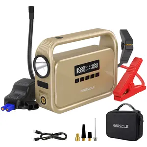 Marscle Q8 Pro Car Jump Starter with Air Compressor for 6.5 Gas/4.0L Diesel Real  12000mAh, Car Battery Jump Starter Portable Booster with 150PSI Auto-Shutoff Tire Inflator, 12V Supersafe Lithium Jump Box Car Truck Accessories Perfect Gift