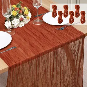 6 Pack 10Ft Cheesecloth Table Runner Boho Gauze Table Runners Long Cheese Cloth Table Runners for Wedding Party Bridal Shower Thanksgiving Christmas