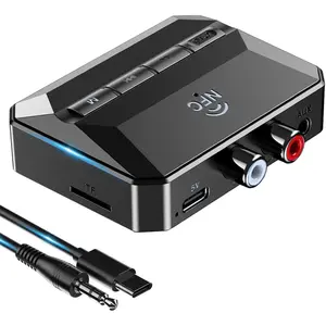 Receiver for  Stereo,  to RCA Adapter with NFC-Enabled, 3.5mm Audio Adapter Support USB Flash Drive/TF Card,  Audio Receivers for HiFi  Stereo System