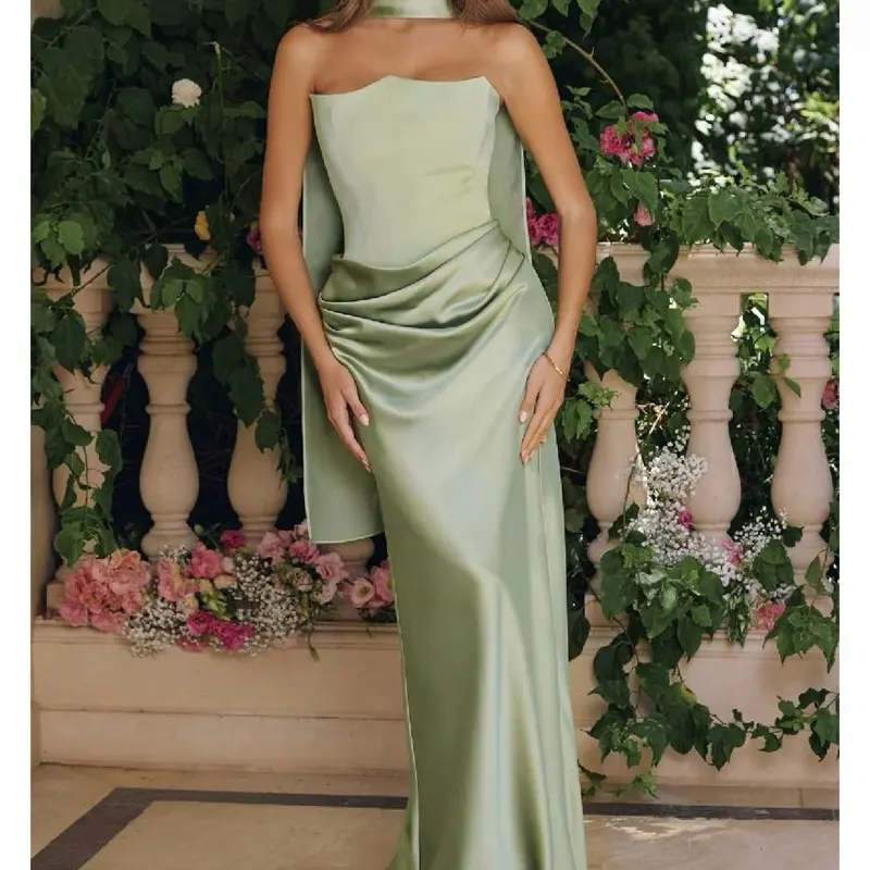 Drape Satin Gown