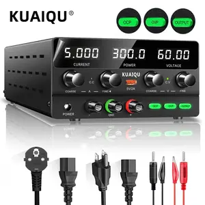 Kuaiqu Adjustable Dc Switching Power Supply, 0-60v 0-5a, Encoder Knob, Output Switch, Ocp Ovp, 4 Digit LED Display, 5v/2a USB Port