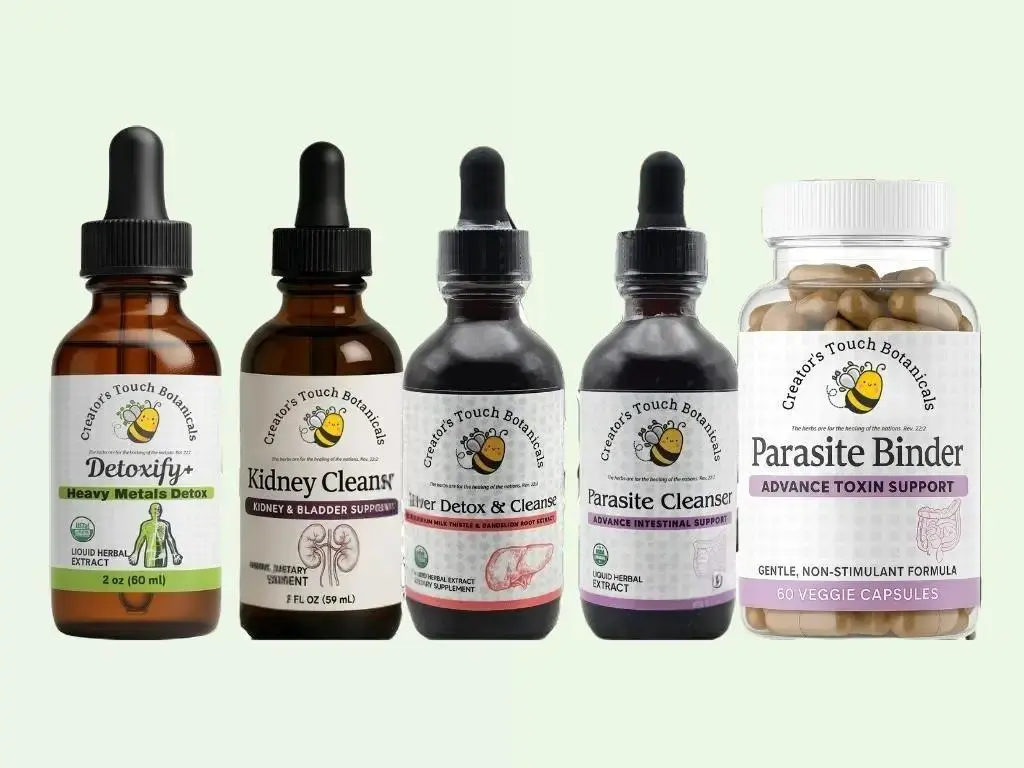 Creator's Touch Botanicals Whole Body Detox Kit – Parasite, Liver, Kidney & Heavy Metals Cleanse – 4 x 1 floz or 2fl.oz Vegan Dietary Supplement Organic & Edible for Natural Healthcare Fitness