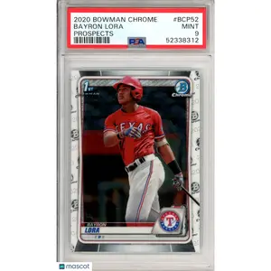 2020 Bowman Chrome Prospects Bayron Lora #BCP52 PSA 9 texas r