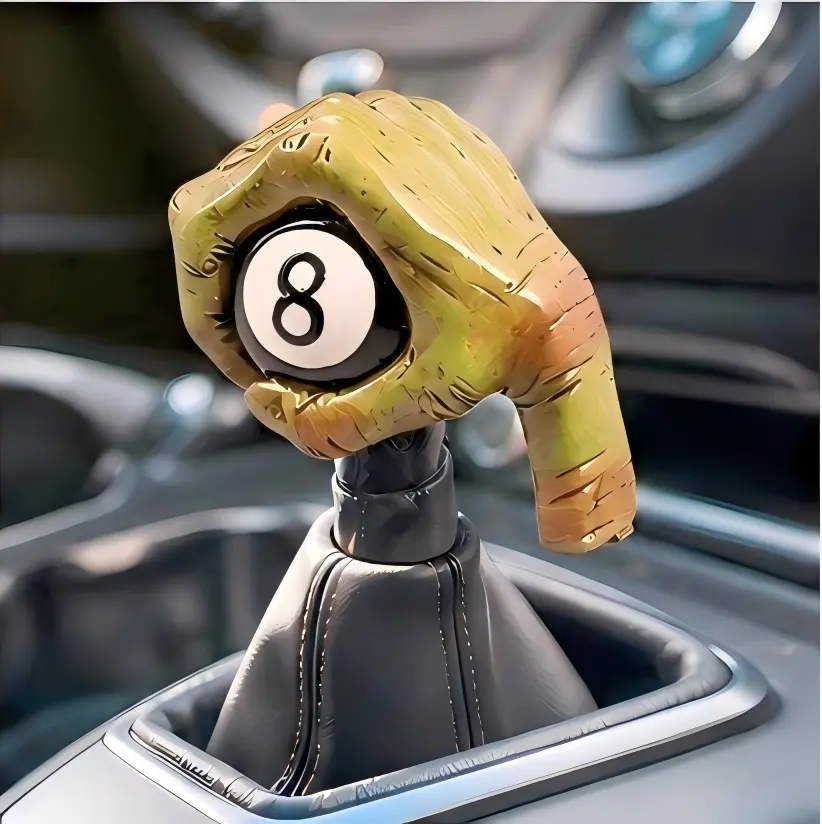Classic Horror Vibes 8-Ball Car Shift Knob, Boujee Car Interior Accessory for Guys, Automotive Gear Stick Accessory, Car Accessories