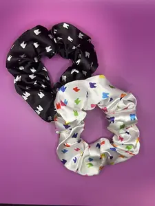 Satin Tooth Print Scrunchie