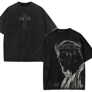 Jesus Jojo PumpCover shirt, Embroidered Cross, jesus jojo hoodie Menswear gift oversized gym t shirts Oversize Anime Manga TShirt graphic tee Cotton