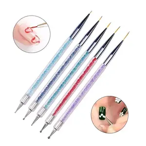 5pcs/Set Double Ended Nail Art Pen,Nail Art Manicure,Nail Supplies,Nail Tools,Nail Art Tools,Back To School,Nails,Nail Tools For Press On Nails