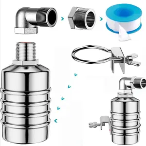 Float Valve,1/2" to 3/4'' water level control float valve, 304 Stainless Steel Fully Automatic Watershut off valve, Automatic Water Level Controller for Tank, Pool, Livestock Troughs.