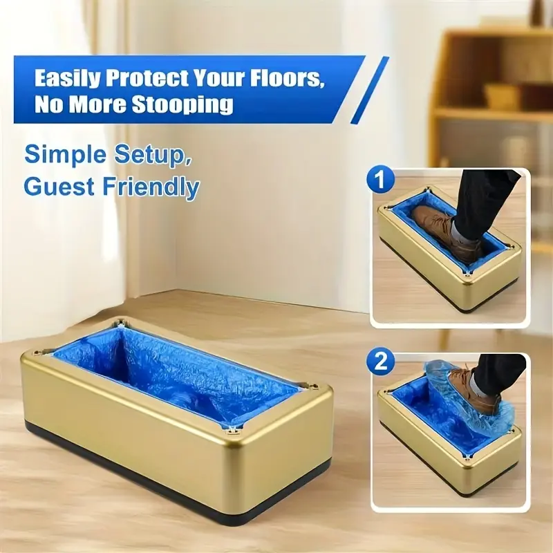 New Shoe Cover Machine Set + 100 Disposable Shoe Covers, Automatic Shoe Cover Dispenser, Ideal for Parties, Gatherings, Home Use