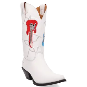 Dingo Ladies White Jukebox Leather Western Boot DI2421