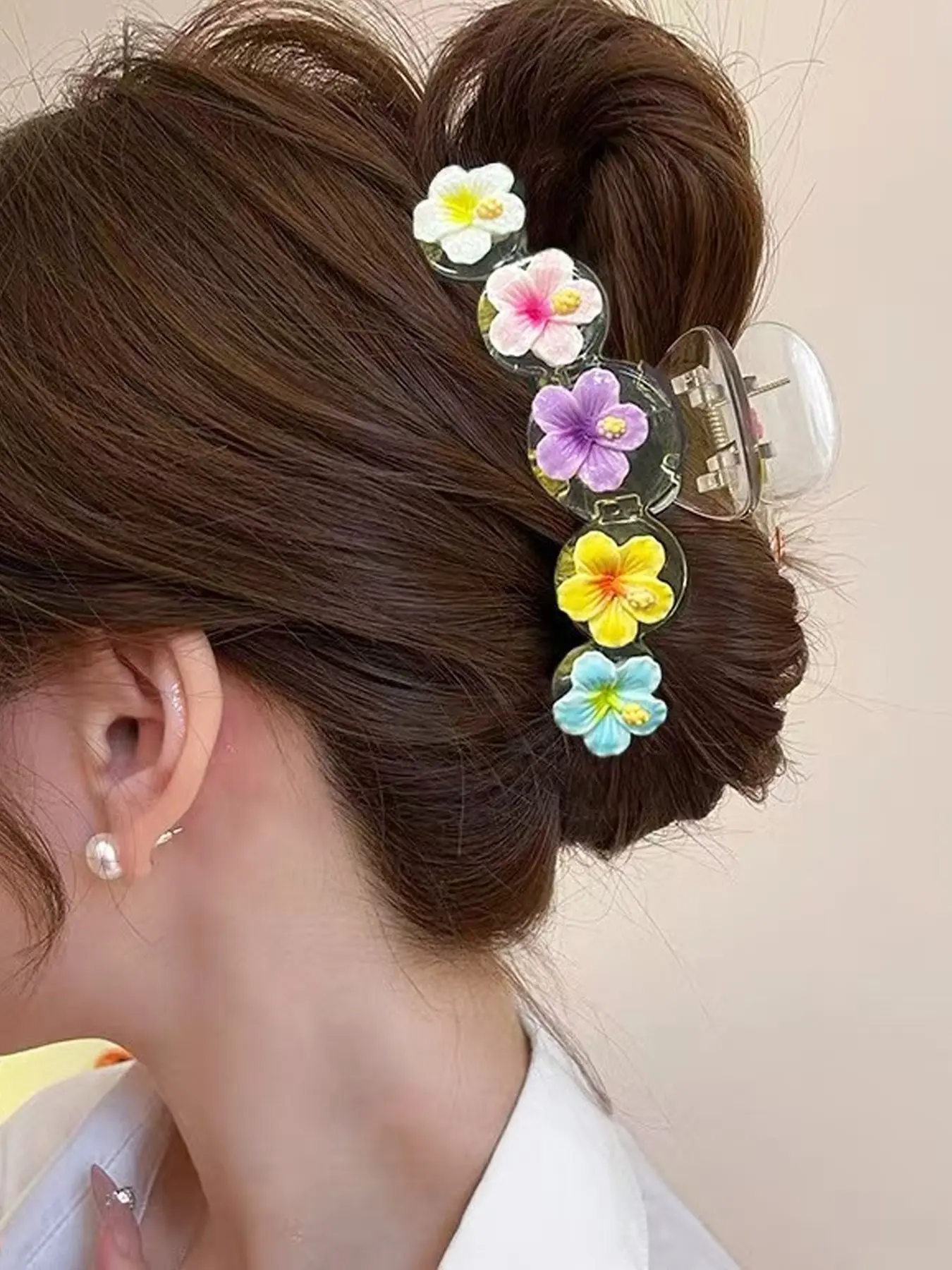 Women's Floral Hair Claw Spring Summer Fresh Sweet Hair Accessory for Dating Party Beach Vacation Campus Casual Daily Wear