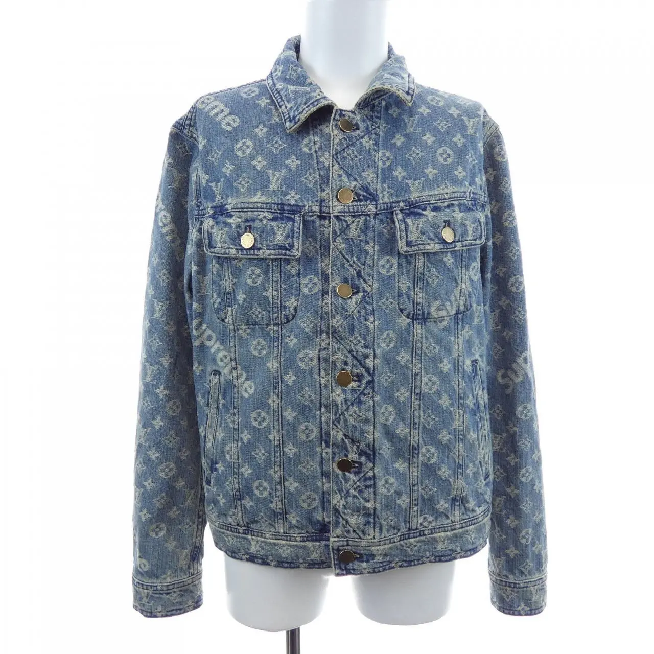 Pre-owned Louis Vuitton Denim Small Leather Goods Jacquard Jacket