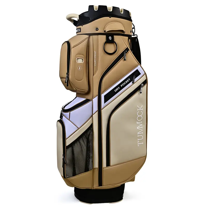 TUMMOCK 14-Way Golf Cart Bag - 14-Way Divider Silent Top for Club Organization, Durable Materials, Enhanced Storage, Dry Pocket, Convenience-Focused Multi-Compartment Golf Accessories for Youth