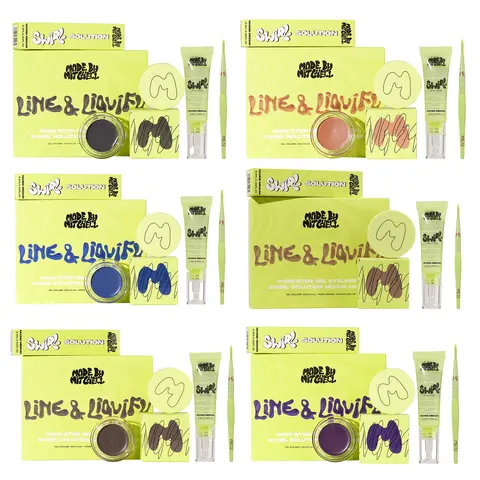 Line & Liquify Wing Stop & Swirl Solution Set Kit Cosmetic Gift Set Makeup Gel Eyeliner Brush Makeup Gift Sets -Made by Mitchell