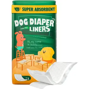 Disposable  Diaper Liners Booster Pads for Male & Female Dogs, 100ct, 5 Sizes Options, Doggie Diaper Inserts fit  Types of  Diapers - Pet  Bands & Male Wraps (Large(100ct))