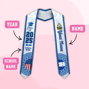 Customized Class of 2026 Honduras Graduation Sash, Honduran American Flag Stole, Graduation Gift