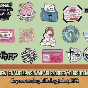 Christian Enamel Pins mystery bundle (5 pins total)- Perfect for Tote Bags Bible Bags or Hats - Express Your Faith Stylishly