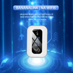 US Only 4G LTE Portable WiFi6 Router Hotspot with SIM Card Slot and LED Digital Display Delivering High Speed Internet Up to 286Mbps Multi Device Support and Long Battery Life Perfect for Travel Vacation Road Trips Outdoor Work Remote Jobs and Students