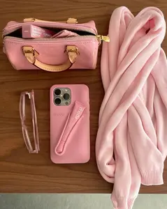 Rhode Cute Makeup Phone Case with Built-In Lip Gloss Storage for iPhone 11 12 13 14 15 16 17 Pro Max, Stylish Protective Back Cover, Portable Beauty Phone Accessory for Travel