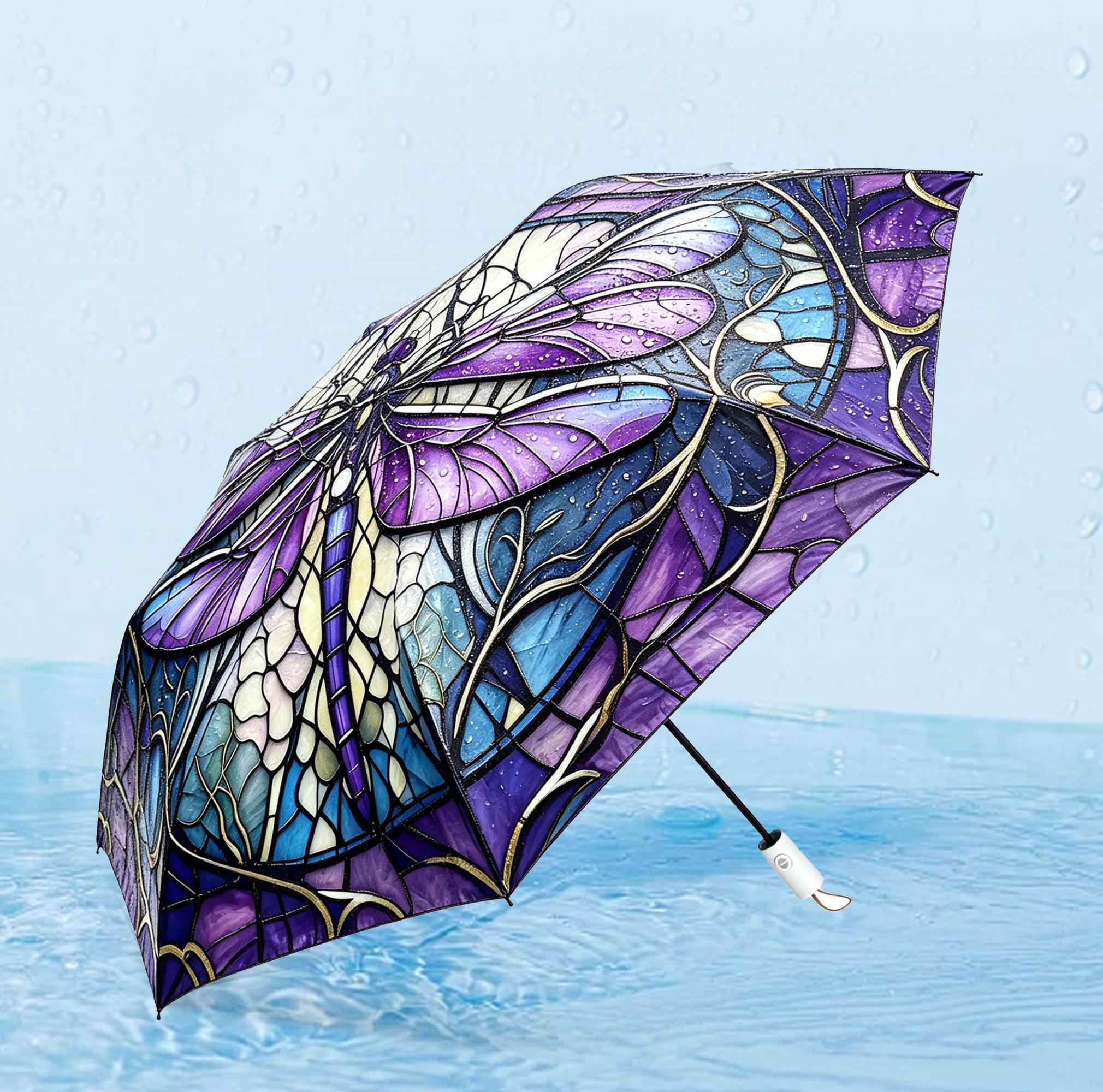 New Automatic Colorful Dragonfly Art Umbrella Large UV Protection Windproof Rainproof Auto Open Close Umbrellas Lightweight Portable Folding Compact Umbrella with Dragonfly Pattern Travel Parasol Umbrellas New Automatic Colorful Dragonfly Art Umbrella Large UV Protection Windproof Rainproof Auto Open Close Umbrellas Lightweight Portable Folding Compact Umbrella with Dragonfly Pattern Travel Parasol Umbrellas