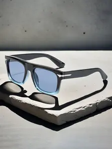 Unisex Vintage Trendy TR Frame Sunglasses, Retro All-match Tinted Lens Sunglasses for Everyday Use, Fashion Modern Accessories for Outdoor Activities