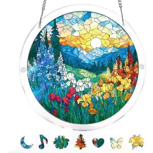 Acrylic Puzzle Suncatcher 83 Pieces, Dawn Blossom Sea Sun Catchers Puzzle, DIY SunCatchers Puzzles Window Hanging, Home & Garden Decor, 7.4 in tiktokshopspringglowup