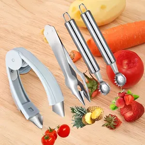 Set of 4 Kitchen Gadget, Easy-to-Use Fruit Core Remover, Ideal for Christmas, Halloween, Easter, Thanksgiving | Food-Safe, Pineapple Core Remover