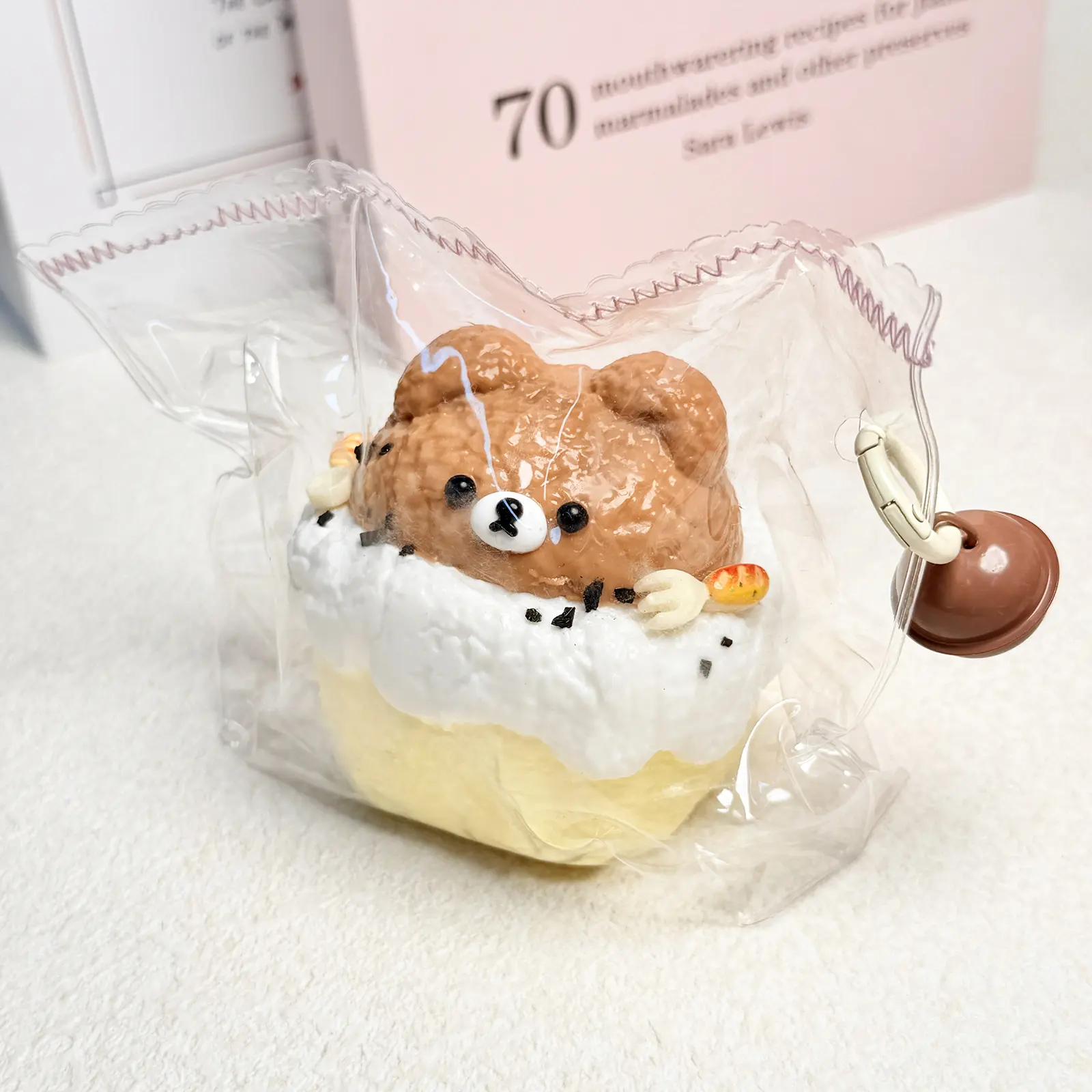 【Buy 3 get 1 free】Bear Ice Cream Tart (Cream Flavor) taba squishy slime squishies  kidstoysFood-Grade Silicone Slow-Rising Rebound Squishy Fidget Toys for Stress Relief - Soft Squeeze Toys with Thick Creamy Slime Texture, Handmade Non-Toxic Sensory Toys