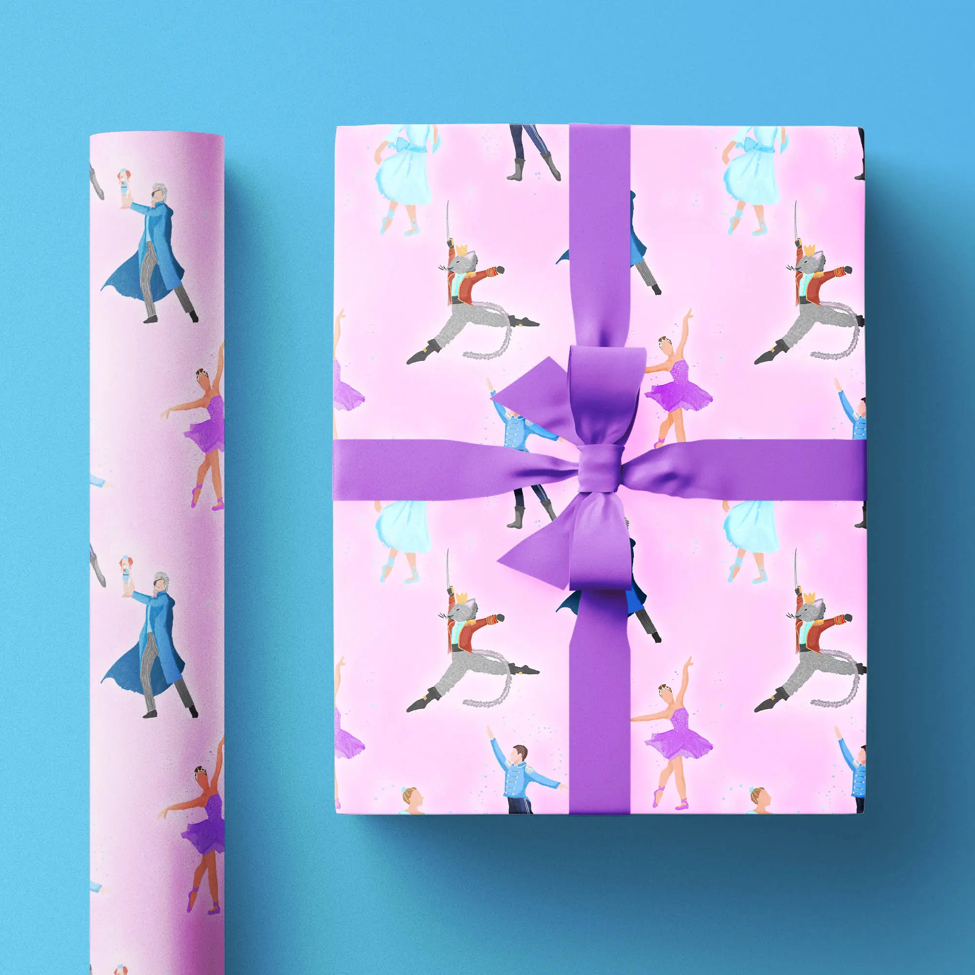 Nutcracker Wrapping Paper Roll, Illustrations from Ballet and Classic Story, Holiday and Christmas Gift Wrapping Sheets, Fun and Unique