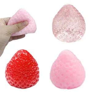 Strawberry Squeeze Toy Realistic Design Aroma for Stress Relief Soft Squishy Silicone Maker Ideal Gift for Home Office Use