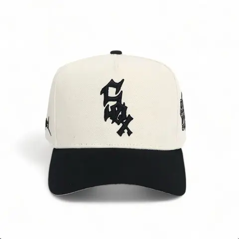 REMASTERED SOX SATIN BLACK UV CUSTOM 9999 WS HAT SNAPBACK CREAM/BLACK