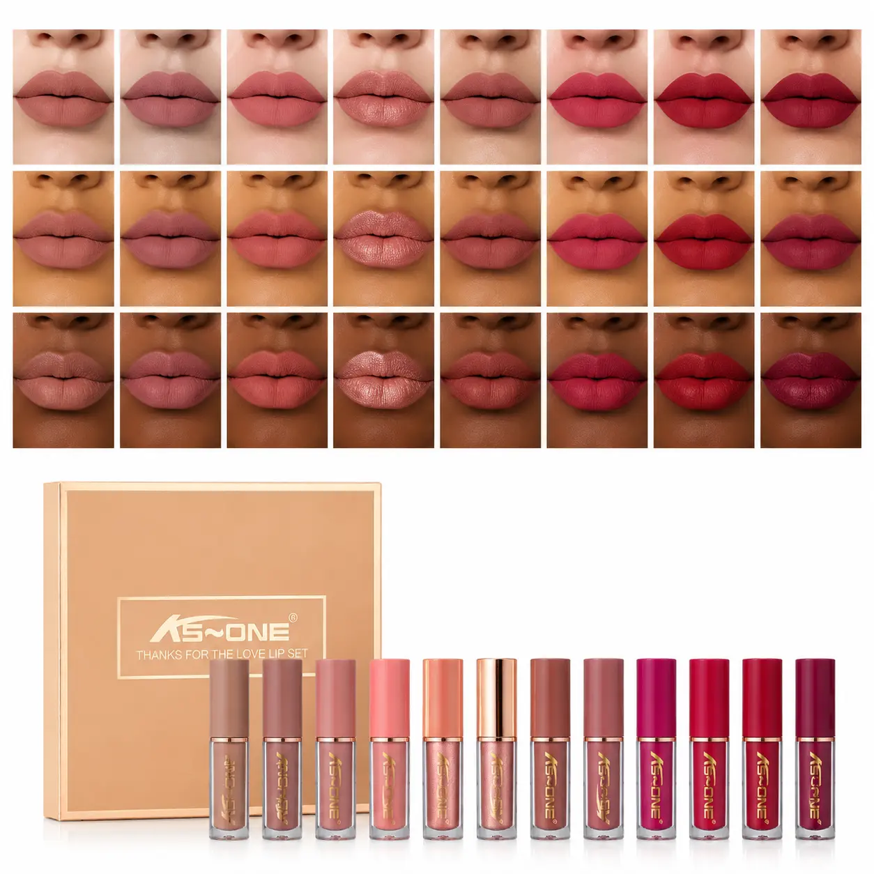 Women's 12-Color Liquid Lipstick & Lipgloss Set - 2.5ml Each, Alcohol-Free, Matte & Pearl Finish, Long-Lasting, Moisturizing, Daily Lip Cosmetics, Beauty Gift, Moisturizer, Lip Care