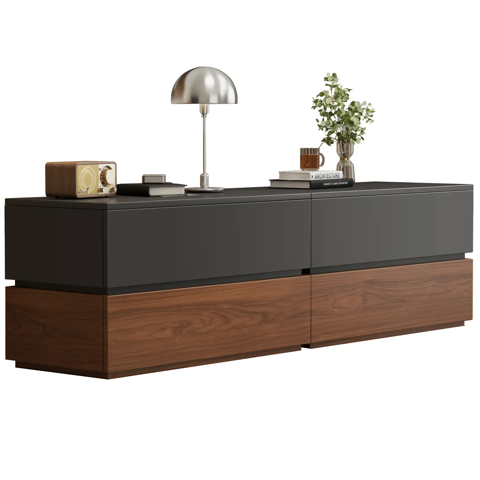 2 Drawers Modular Nighetstand Set of 2