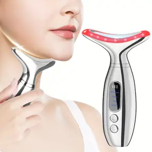 Rechargeable Portable Handheld Neck Beauty Device, Hot Compress Facial Massager, Home Electric Face & Neck Massage Equipment, Facial Beauty Massagers