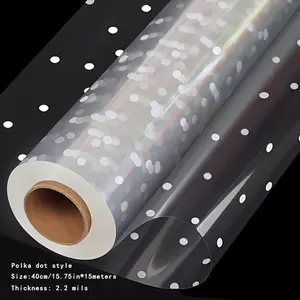 1 Roll Ultra-Wide Transparent Gift Wrap Paper with White Polka Dots - Waterproof Plastic Wrap for Snacks, Gifts, Floral Bouquets - Moisture-Resistant Crystal Clear Packaging for Birthdays, Weddings, Festive Celebrations, Gift Wrapping Supplies