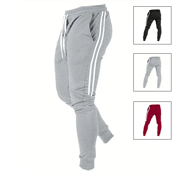 Men's Side Stripe Design Sweatpants Below the Ankle Combining Casualness and Comfort Must Have for Solo Outings