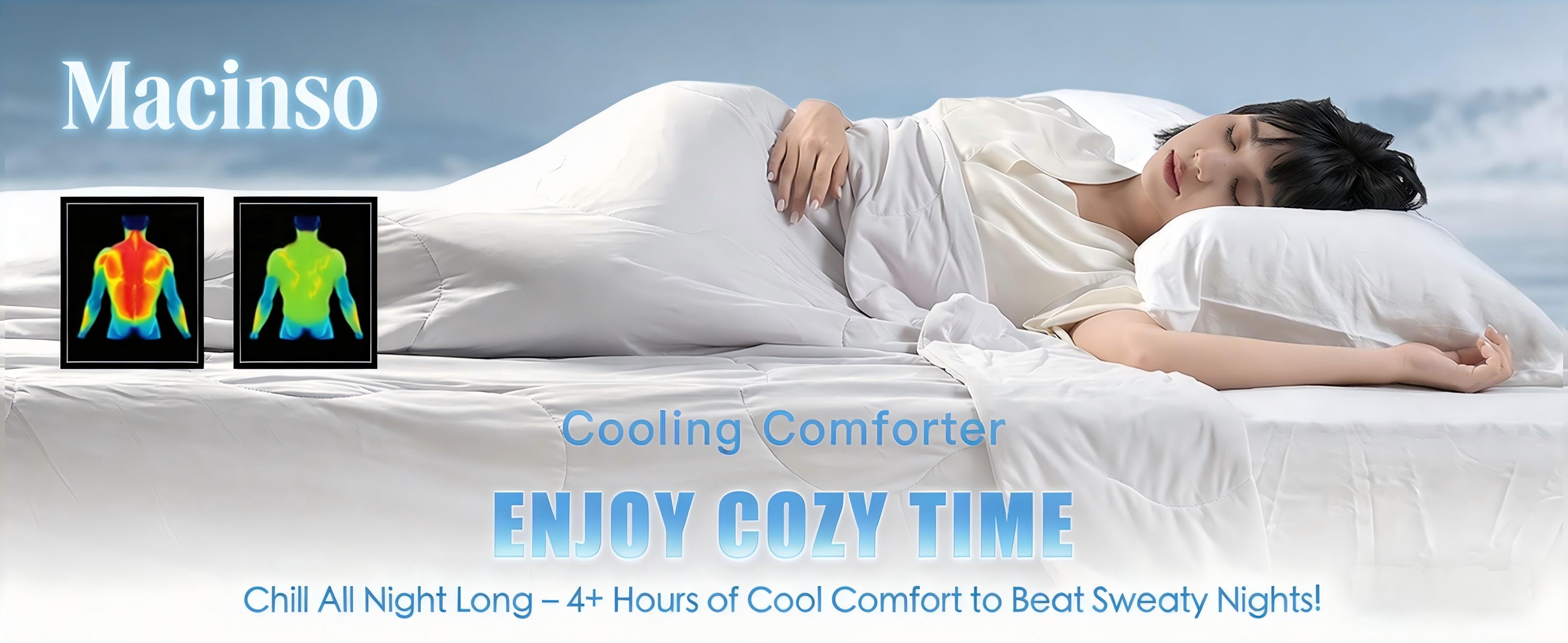 MACINSO King Size Cooling Comforter - Arc-Chill Q-Max >0.5 Breathable Ice Blanket for Hot Sleepers, Soft Lightweight Bedding for Night Sweats Relief