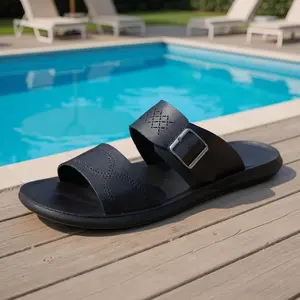 Men’s Adjustable Strap Summer Slide Sandals – Comfortable, Breathable, Ideal for Home, Beach & Casual Wear