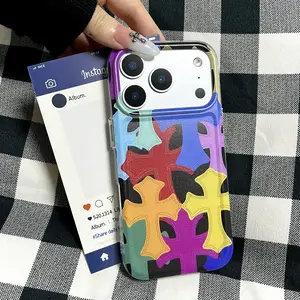Suitable for iPhone 16 15 14 13 silicone cross high-end phone cases, iPhone 16 15 Plus silicone cross male and female phone cases
