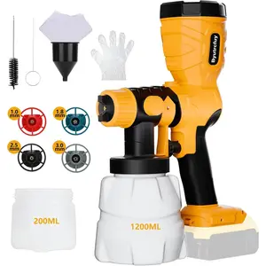 Sprayer for 20V Battery - 300W HVLP Gun with 4 Sizes Nozzles and 3 Spray Patterns, Sprayer for Exterior and Painting (Tool Only)