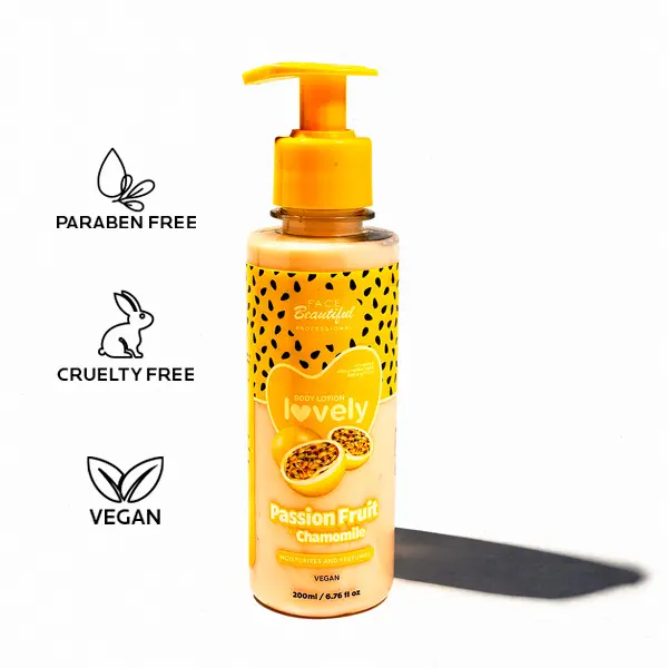 Face Beautiful Brazilian Passion Fruit Hydrating Body Lotion Summer Lightweight, fast-absorbing daily moisturizer for all skin types with a delicate fragrance, 200 ml / 6.76 fl oz