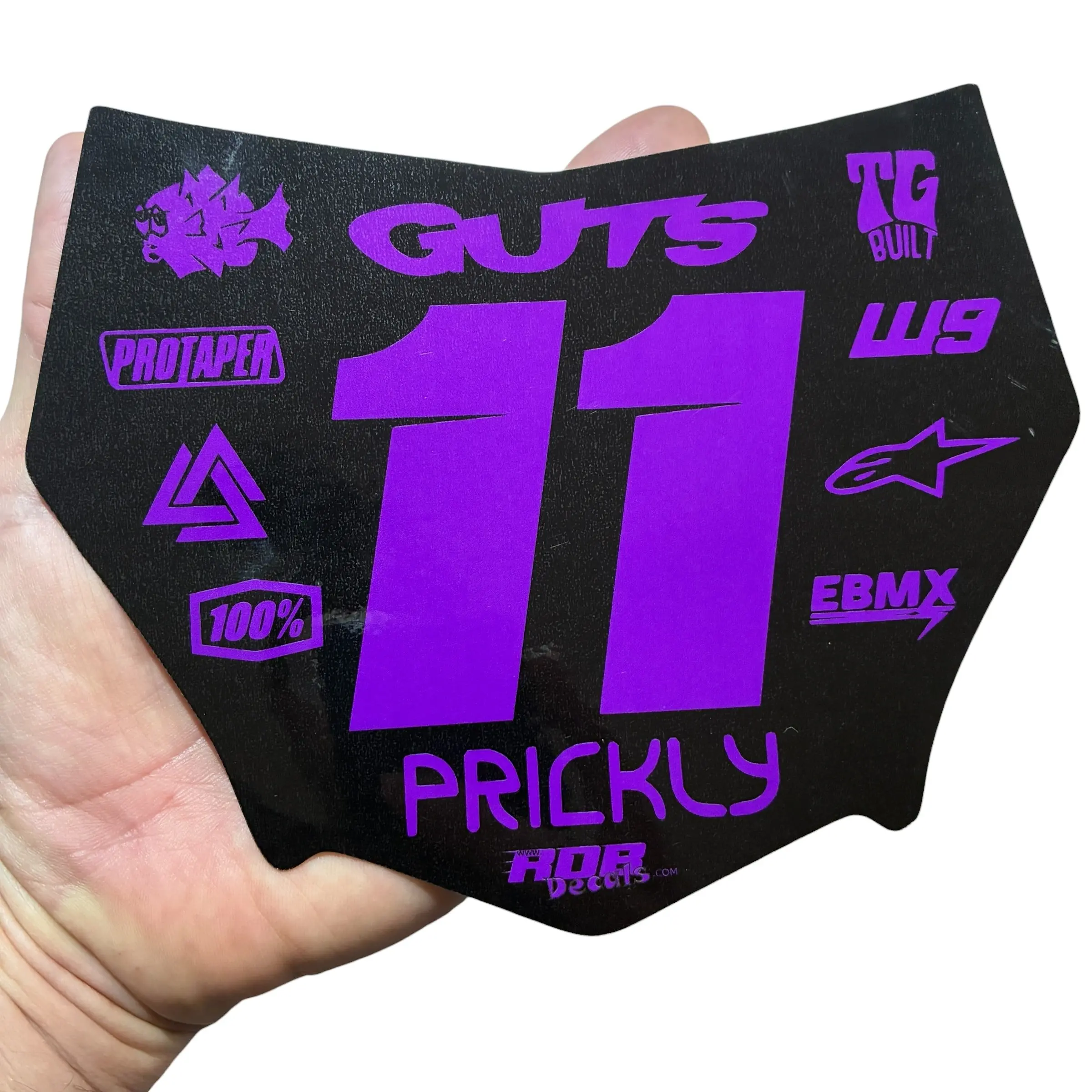 MotoCutz Plate Decal — 11 Logo — Purple