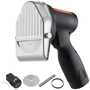 VEVOR Electric Shawarma Knife, 80W Cordless Battery Professional Turkish Knife, Commercial Stainless Steel Gyro Cutter, Doner Kebab Meat Slicer with 2 Blades, 4/100mm, 0-8mm Adjustable ThicknessVEVOR Super Brand Day