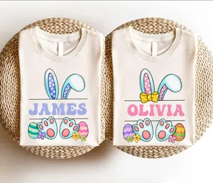 Happy Easter Custom Youth Shirt, Cute Bunny Youth T-Shirt, Easter Family Trip Shirt, Kids Easter Tee, Personalized Easter Shirt, Bunny Lover Tee