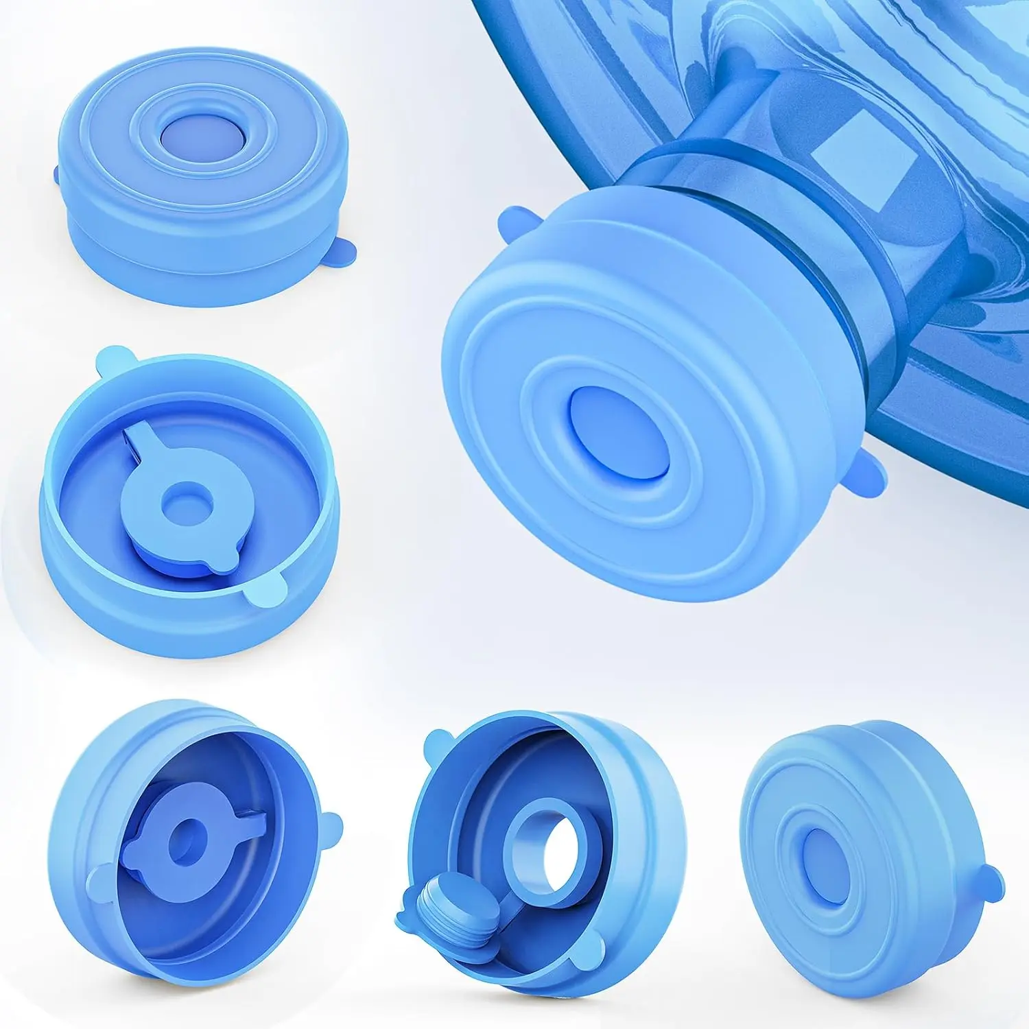 3-5 Gallon Water Jug Caps, Secure Cap for Water Dispenser,No Spill  Replacement Cap,Suitable for bottle mouths with diameters ranging from 1.89 to 2.16 inches (5)