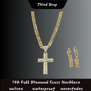 Holylegend 14k Real Gold-Plated Mens Jesus Pendant Necklace, Iced Out Jesus Head with Halo, CZ Diamond Hair & Fully Paved Bail, Hip Hop Religious Jewelry, Gift for Fashion Lovers
