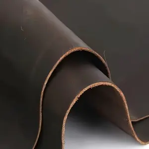 Premium Leather Material, Lightweight and Durable, 1.8-2.0mm Thickness, Coffee Color Oil Wax Crazy Horse Leather, Ideal for DIY Projects and Sofa Covers